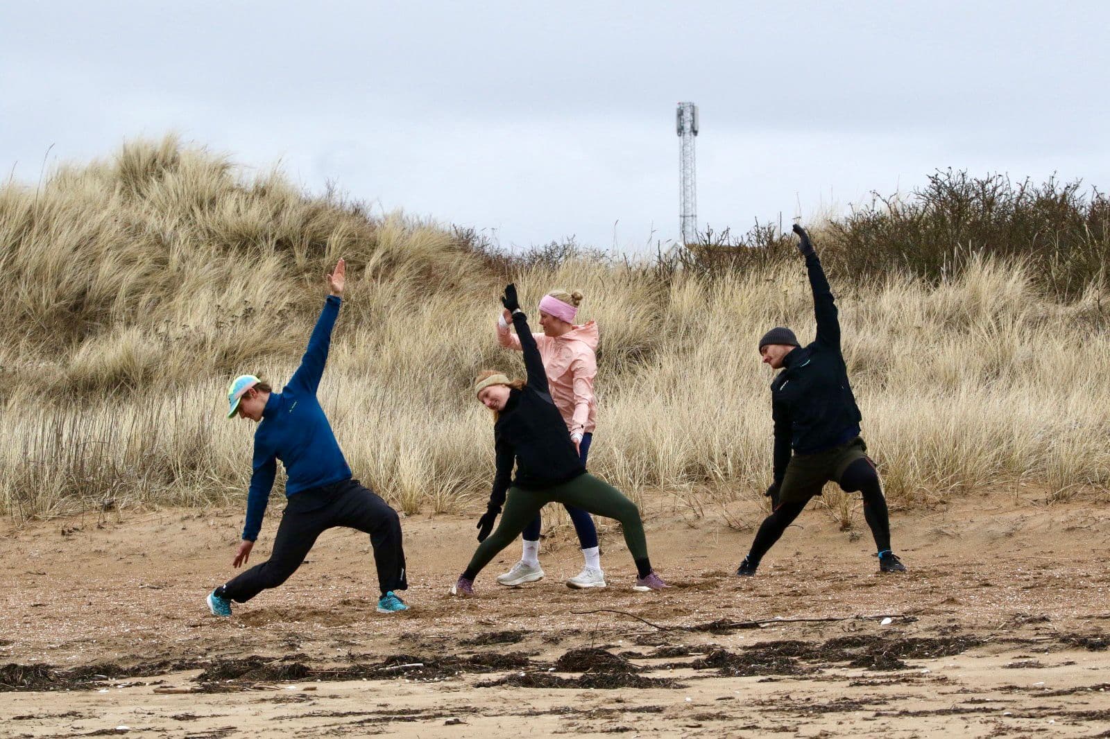Group training course on the beach