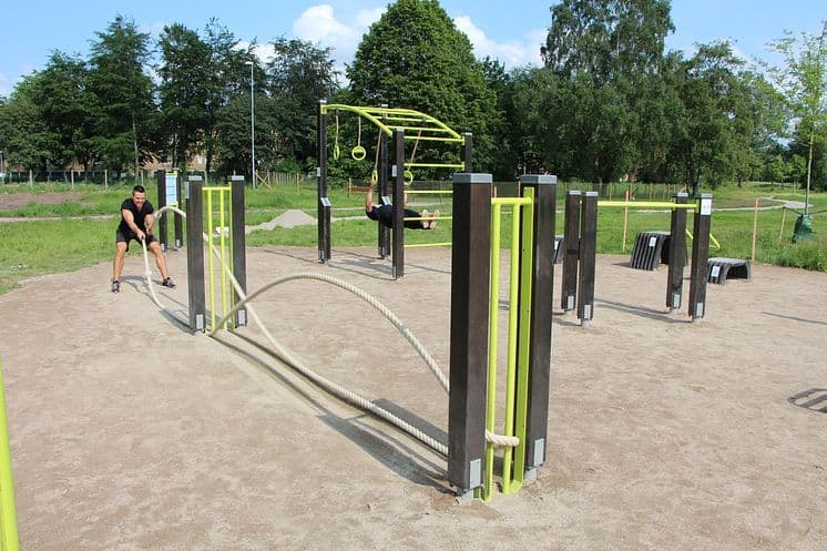 Maria training on the beach
